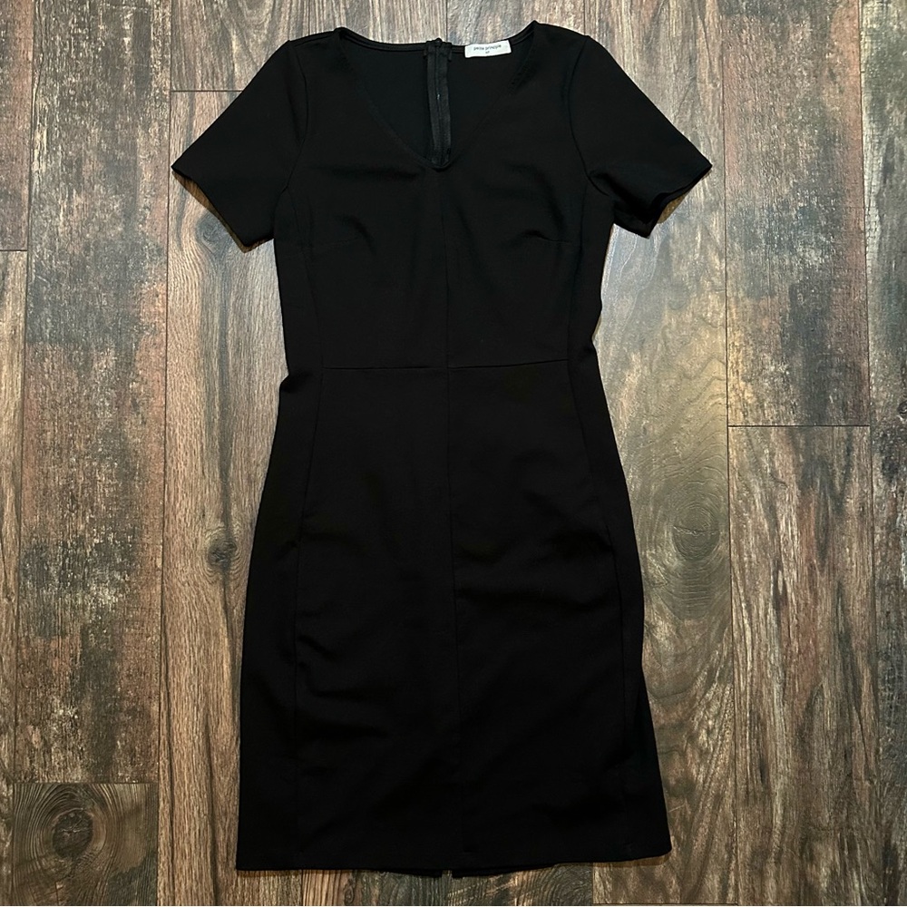 Petite Principle short sleeve black mini dress size MP